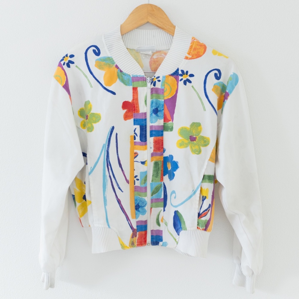 Vintage 90's Floral Graphic Jacket Size Medium